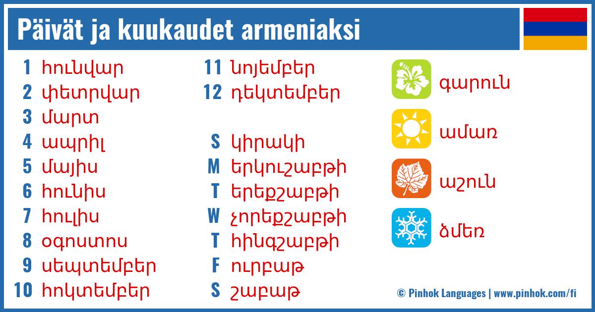 Päivät ja kuukaudet armeniaksi