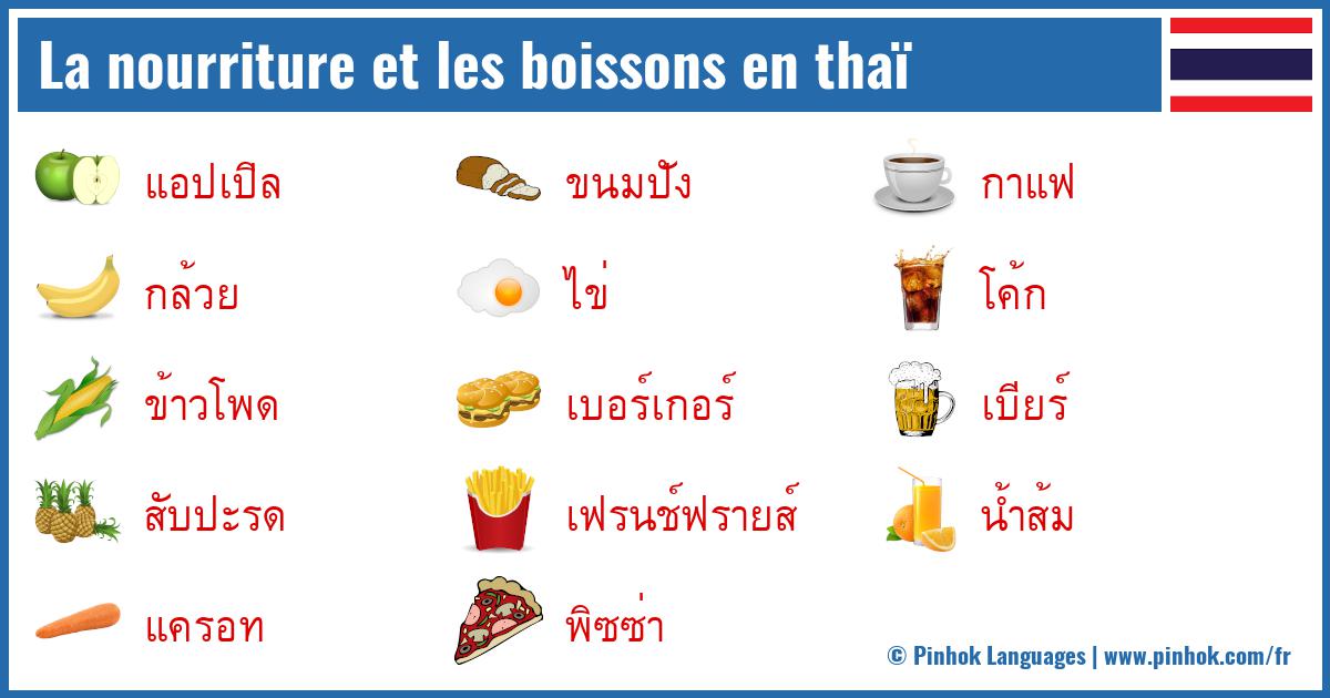 La nourriture et les boissons en thaï