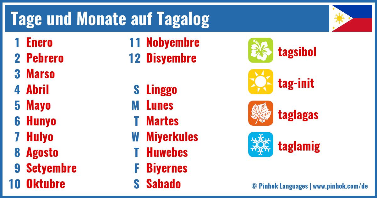 Tage und Monate auf Tagalog