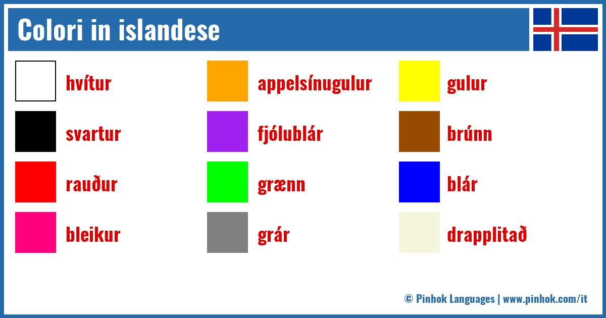 Colori in islandese