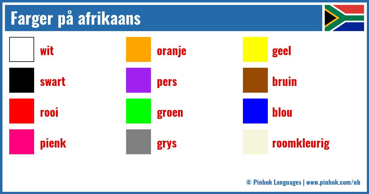 Farger på afrikaans