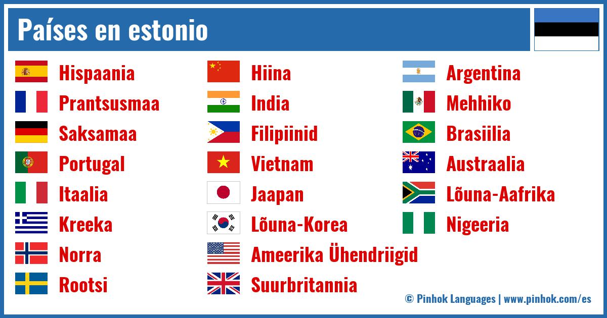 Países en estonio