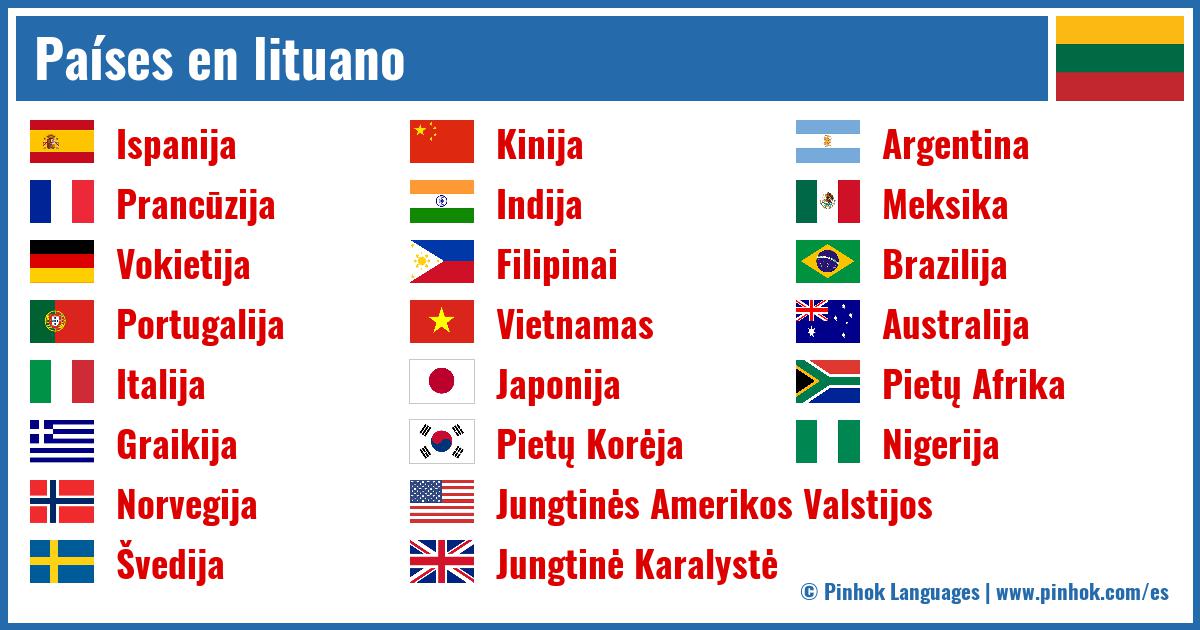 Países en lituano